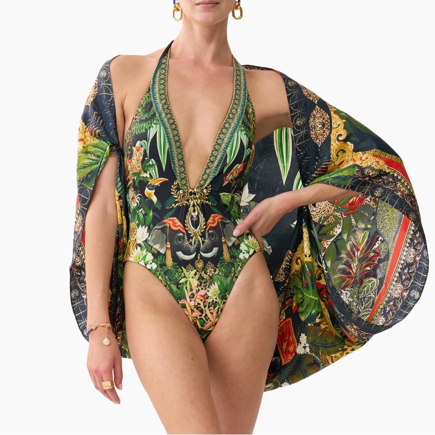 Camilla X White Lotus Halter Low-Back One Piece